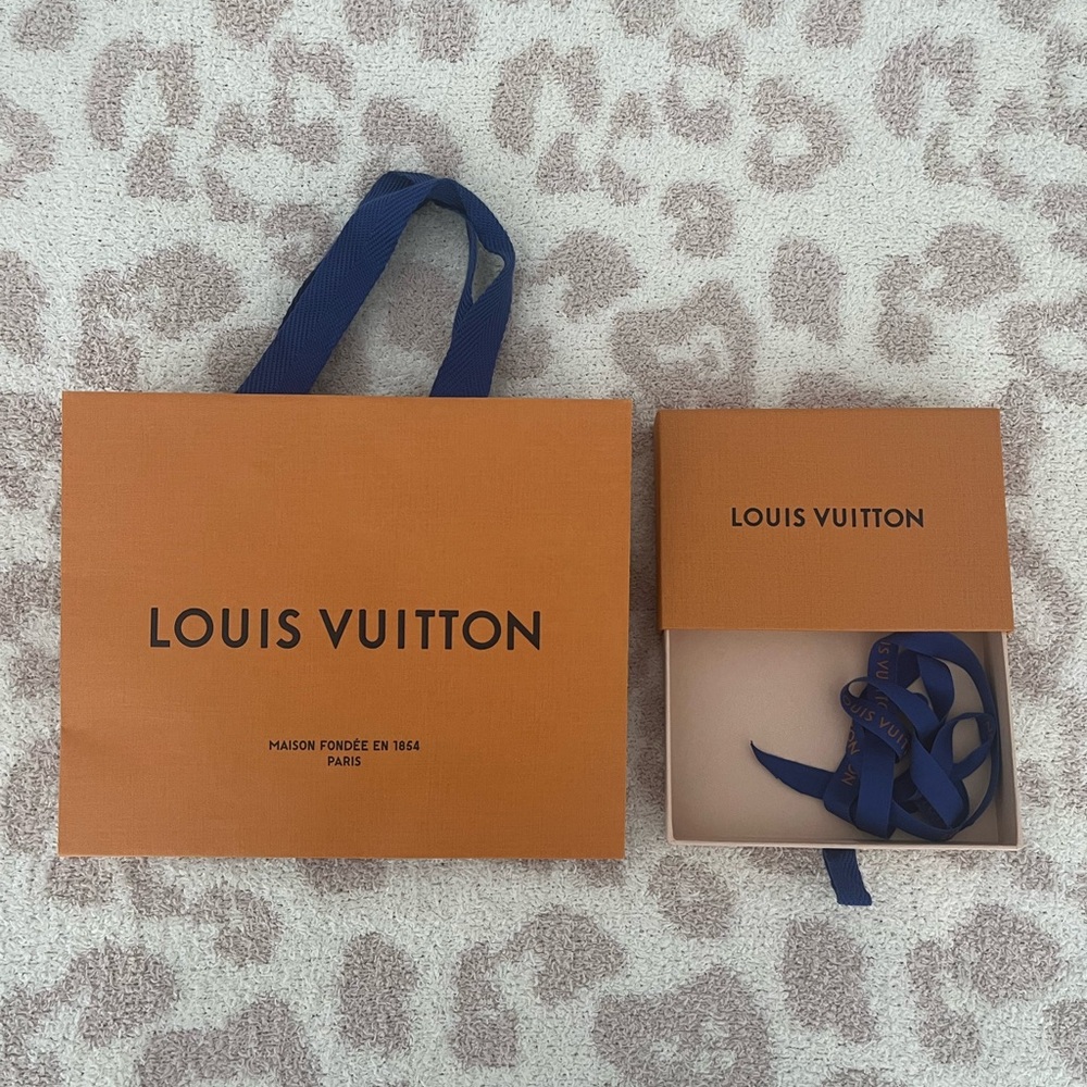Louis Vuitton Shopping Bag, Mini Box, and Ribbon